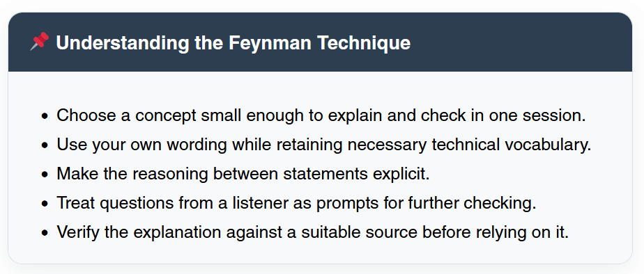 Understanding the Feynman Technique
